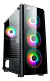 Chasis Gabinete Iceberg Crystal G9 Atx - 4 Ventiladores Rgb Color Negro