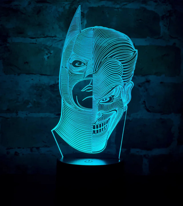 Lámpara Led Batman Guasón Joker Holograma Decoración Regalo Negra