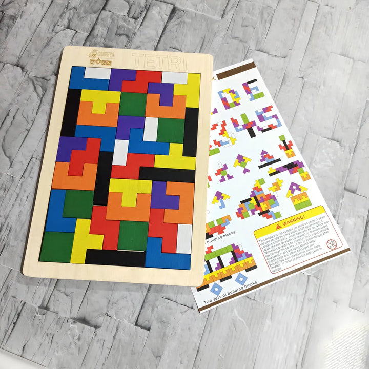Cubeta Toys Tetris Juego Mesa Didactico Rompecabezas En Madera 40 Piezas