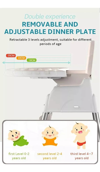 Silla Comedor Para Bebe Multifuncional 5 En 1 + Obseq Bz-506 Color Azul Ninos