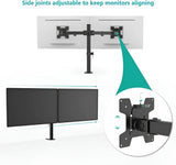 Soporte Para 2 Monitores Doble Dual Escritorio Wali M002-32 Negro Tamaño de 13" a 32"