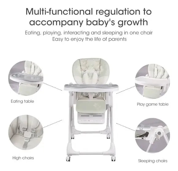 Silla Comedor Kidshop Doble Bandeja Plegable Elefante