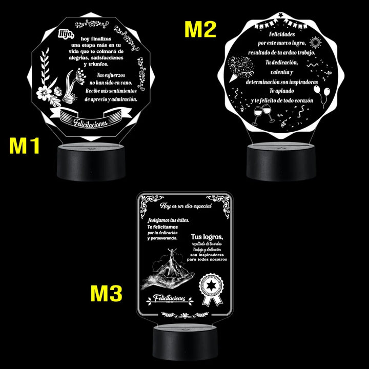 Lámpara De Noche Regalo Felicitaciones Grado Decoración Negro
