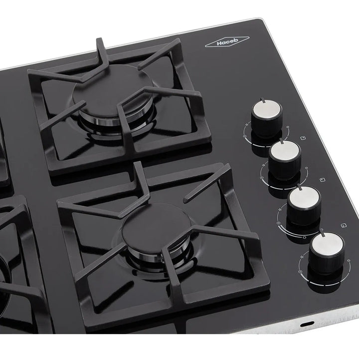 Estufa De Empotrar Tandoori Cristal Gas Natural Haceb 9002295 Color Negro