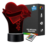Lámpara Led Corazón Con Rosa Regalo Aniversario Decoración Negra