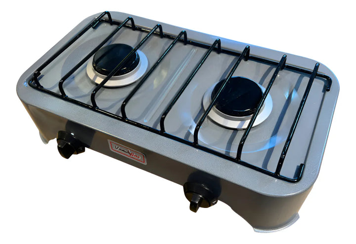 Estufa De 2 Puestos Gas Marca Omega, Garantia 1 Año, Esmalte Gris Oscuro