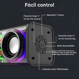 Bocina Portátil Bluetooth 5.0 Rgb 10w 1800mah Altavoces V8 Color Negro