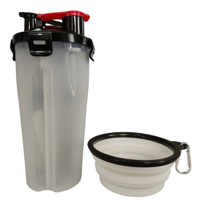 Termo Bebedero Comedero Mascotas Perro Gato Plato Plegable