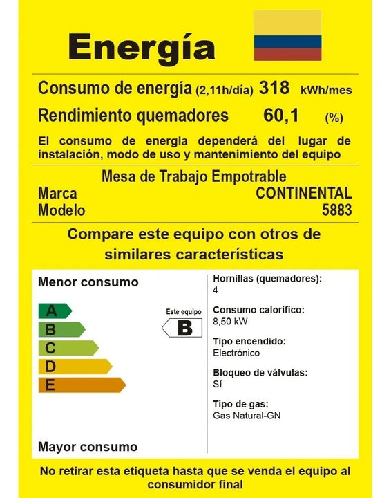 Estufa De Empotrar Vidrio 5883 Gas Natural Negro
