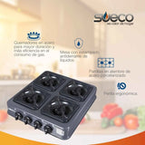Estufa De Mesa A Gas Natural Sueco 4 Puestos Negro