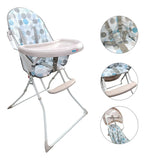 Silla Comedor Alimentación Bebe Niño Plegable Con Cinturón Color Azul