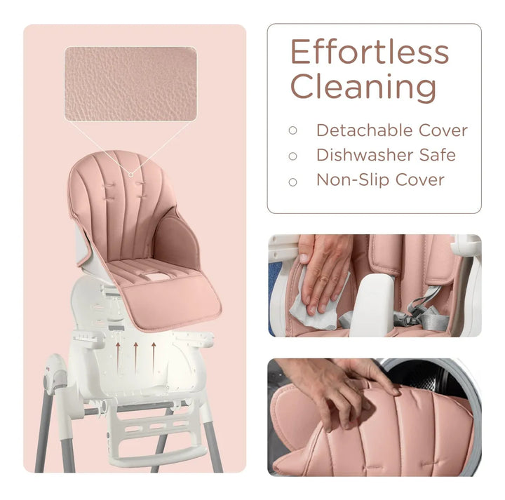 Silla Alta Plegable 3 En 1 Para Bebé 7 Alturas 4 Reclinables