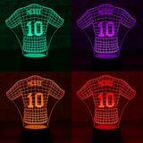 Lámpara Led Messi Camiseta Uniforme Fútbol Regalo Holograma Negra
