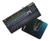 Combo Teclado Y Mouse Iceberg Optimus Mk12 Mecánico Rgb Pad Mouse Negro Teclado Negro