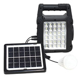 Bocina Bluetooth Portable 2.5 Panel Solar Lámpara Power Bank Negro