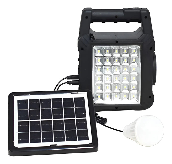 Bocina Bluetooth Portable 2.5 Panel Solar Lámpara Power Bank Negro