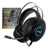 Diadema Con Microfono Audifonos Aoas Gamer Usb 7.1 Deluxe Color Negro