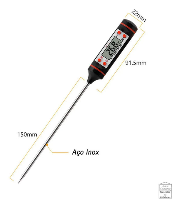 Termómetro Digital Cocina Barbacoa + Batería Color Negro