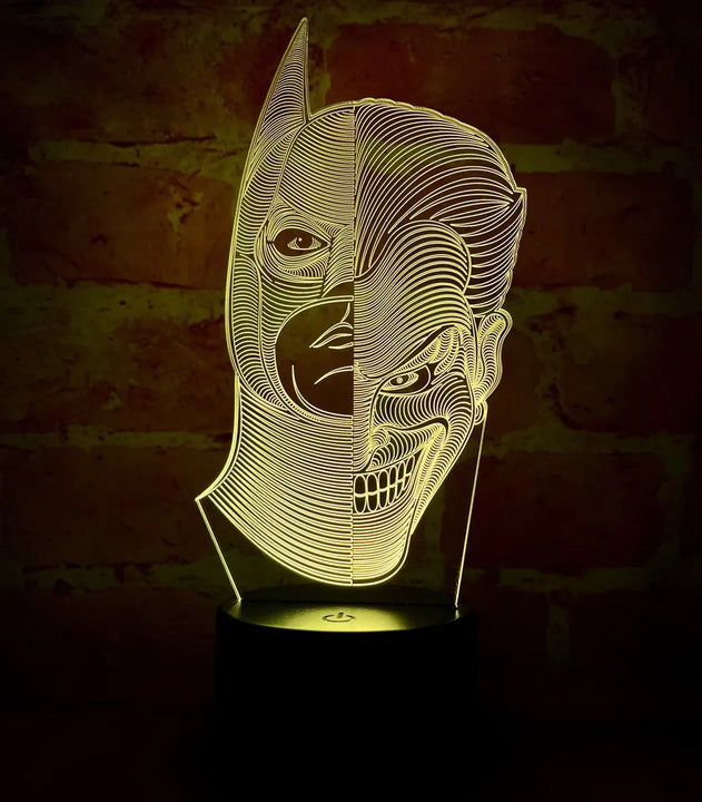 Lámpara Led Batman Guasón Joker Holograma Decoración Regalo Negra
