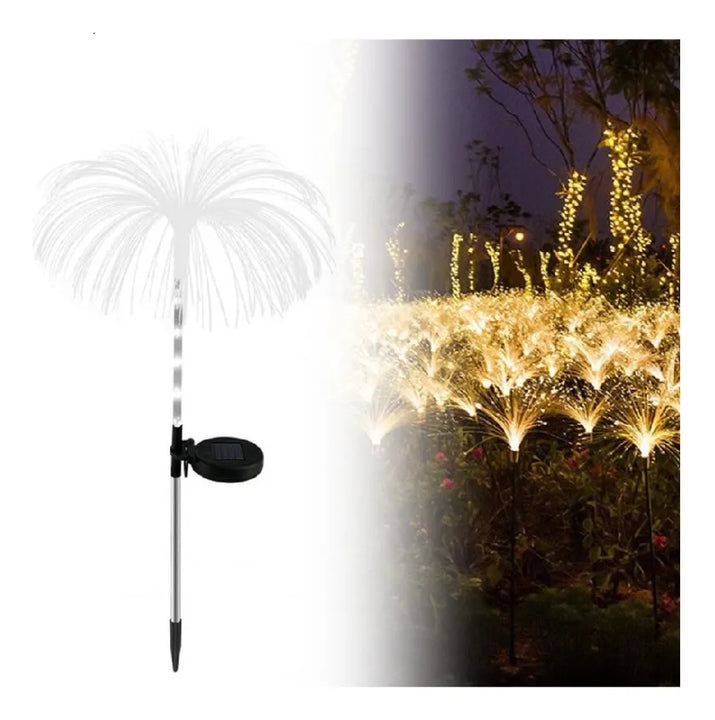 2 Luces Solares De Medusas Lámparas De Fibra Óptica Inalámb Multicolor