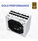 Fuente De Poder 1000w Atx 3.1, Pcie 5.1, 80+ Gold Vetroo Blanco