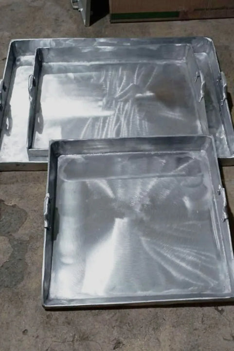 Plancha Asadora De Aluminio Para Cocina Estufa 55 Cm X 34 Cm Gris