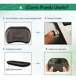 Teclado Airmouse Inalambrico Smart Tv Color del teclado Negro