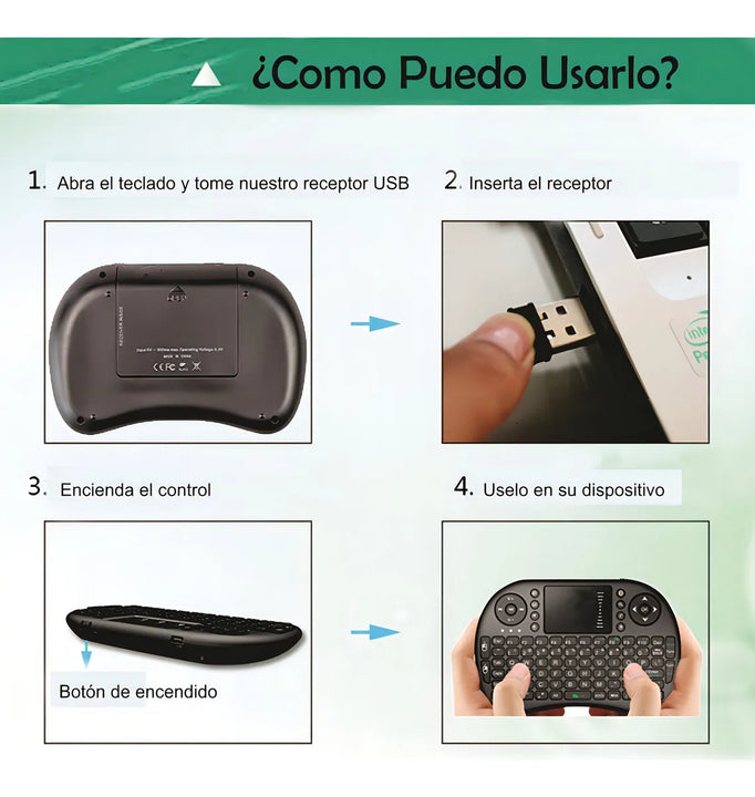 Teclado Airmouse Inalambrico Smart Tv Color del teclado Negro