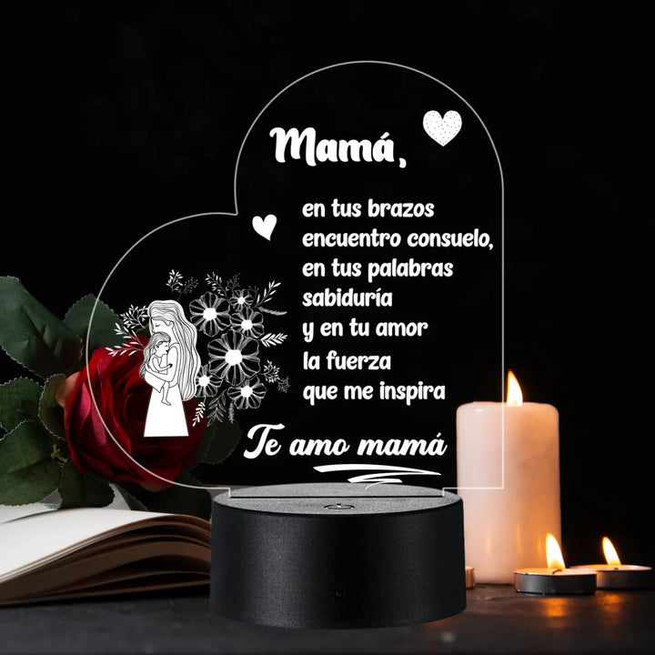 Lámpara De Noche Regalo Para Mama Decoración Día De La Madre - Negra