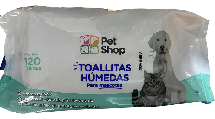 120 Pañitos Humedos Mascota Aloe Pet Shop Sin Irritacion No Aplica Unica