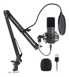 Micrófono Para Pc Condensador Profesional Usb Bm-65 Color Negro