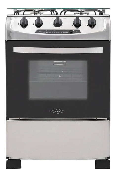 Estufa Orégano Haceb 60 Cms Negra-inox Gas Natural Color Negro/Inox