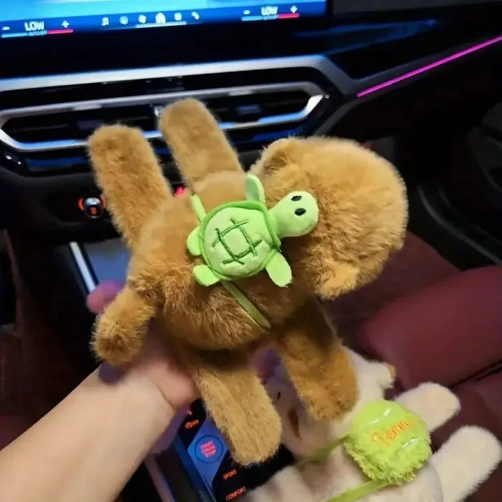 Peluche Capibara Cola Giratoria Luz Led Música Juguete Niños Café