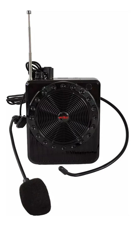 Parlante Portátil Micrófono Amplificador Bluetooth Radio Sd Rojo