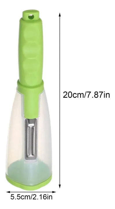 Pelador De Verduras Con Recipiente Pelador De Acero Inoxidab Verde