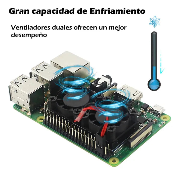 Kit De Disipadores Con Ventiladores Para Raspberry Pi 3 Pi 4