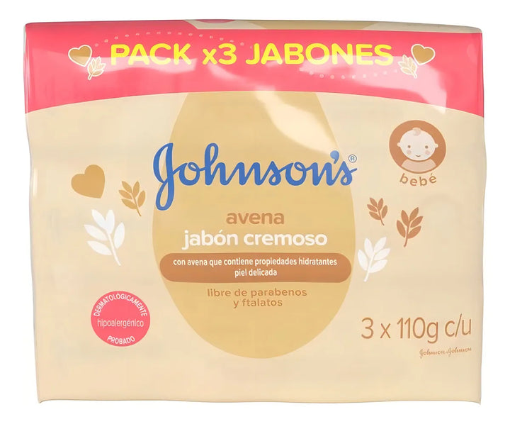 Jabón Bebé Johnson's Avena tripack 3x110 gr