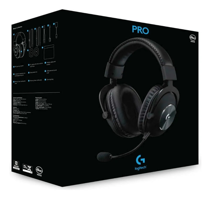 Logitech G Pro X, Diadema Gamer 7.1 Profesional, Pc Ps4 Xbox Negro