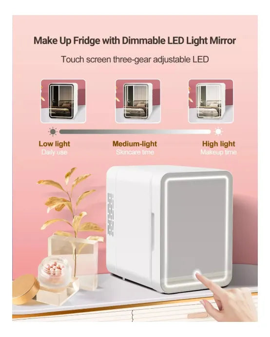 Nevera Para El Cuidado De La Piel Con Espejo Led Nv-4l Aleatorio