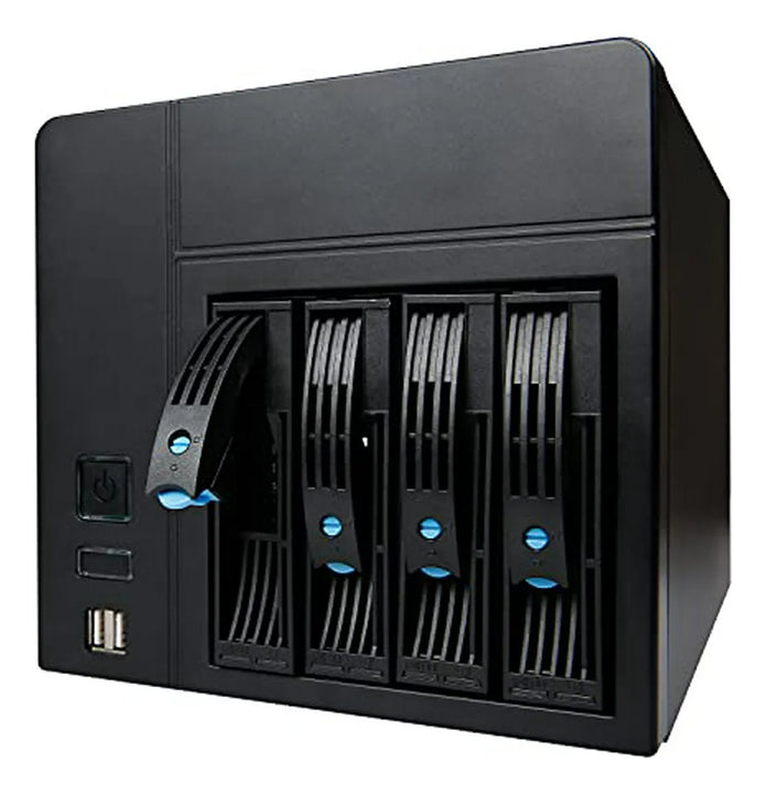 Chasis Nas 4 Bahías Con Psu Flex Mini-itx, Bandejas 2.5/3.5