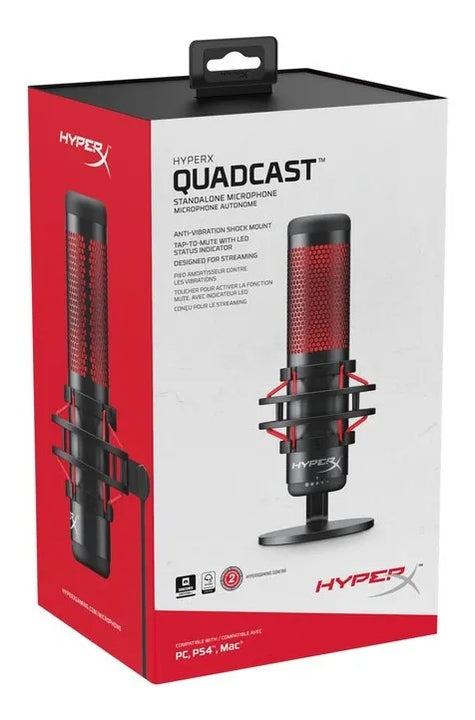 Micrófono HyperX Quadcast 4P5P6AA Condensador Bidireccional color negroS