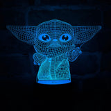 Lámpara Led 3d Star Wars Baby Yoda Grogu Holograma Regalo Negro