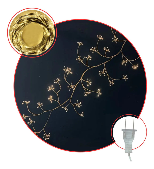 Intalacion Rama Espiga Led X288 Luces Decoracion Navideña Amarillo