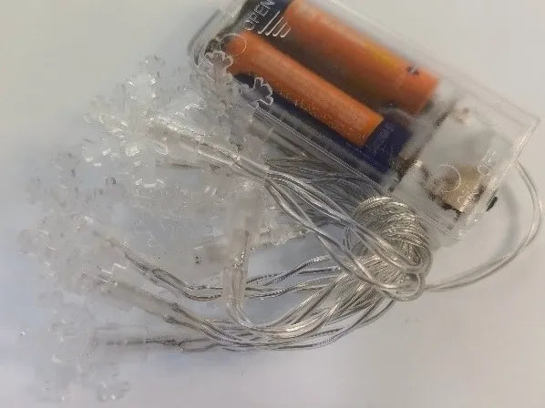 Guirnalda 10 Led 1.20mt Luz Calida Blanca Pilas Aa Cadena Blanco