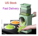 Cortador De Verduras Multifuncional 3 En 1 Cuchilla Rallador Verde Claro