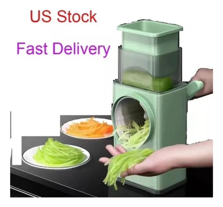 Cortador De Verduras Multifuncional 3 En 1 Cuchilla Rallador Verde Claro