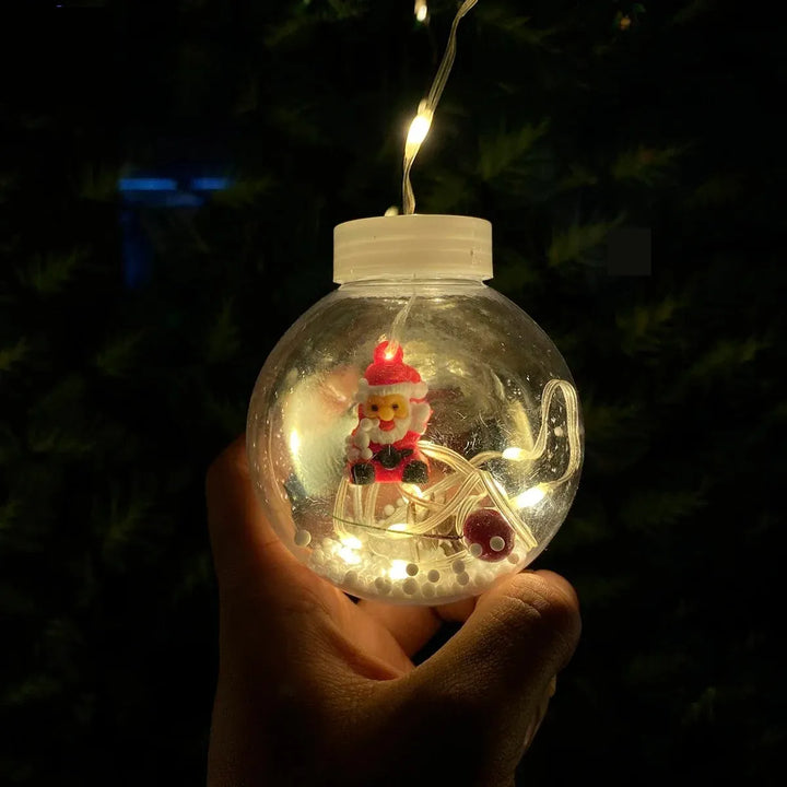 Instalación Cortina Bolas Y Aros Navideños Figuras Navideñas Cálidas