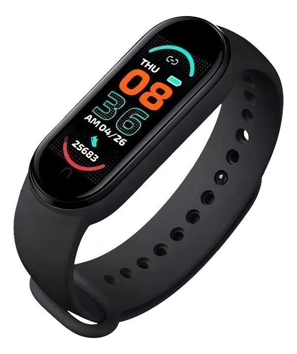 Smartwatch M6 Smartband Banda Inteligente Color De La Caja Negro Color De La Malla Rosa