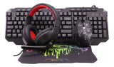 Combo Gamer 4en1 Teclado Mouse Audifonos Mouse Pad Xtrike Me Mouse Negro Teclado Negro
