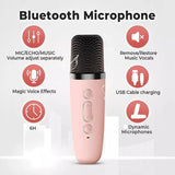 Parlante Karaoke Portátil Mini Con Micrófono Inalámbrico Bt Color Rosa